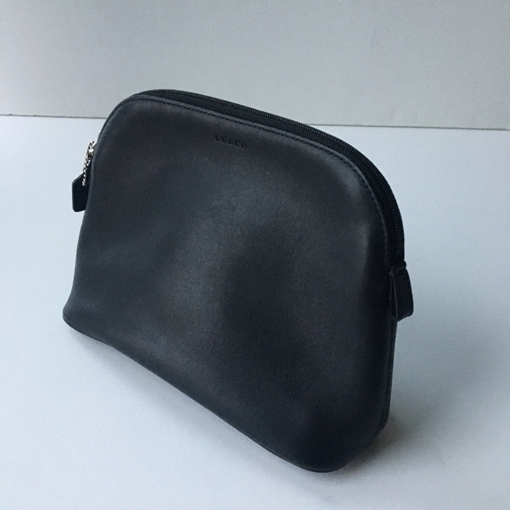 COACH Black Leather Cosmetic Pouch - Picture 6 of 13
